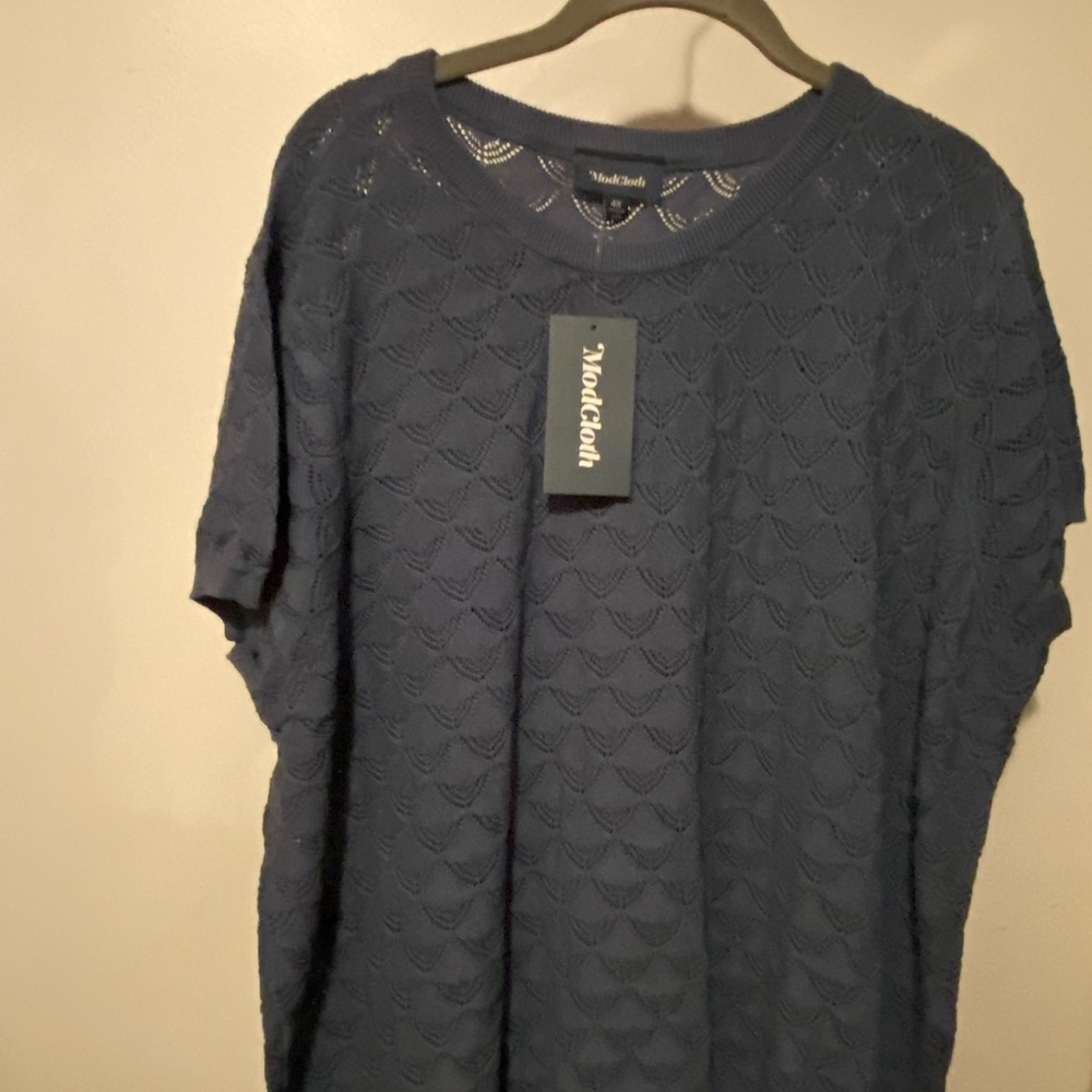 Brand new blue pointelle sweater size 4x